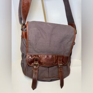 Fossil 54 Vintage Brown Canvas Satchel/Crossbody